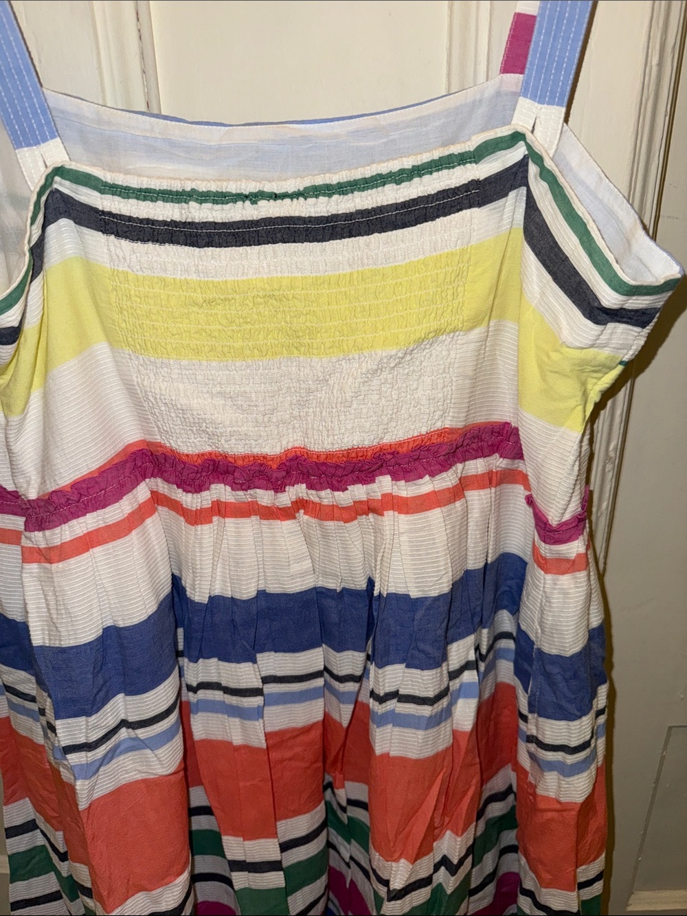 GAP Striped Cotton Sundress in White, Blue, Green, Yellow - Picture 4 of 7